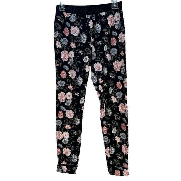 Vince Camuto Black Floral Pants Lounge Boho Super Soft Sleep Excellent Condition - Picture 6 of 11